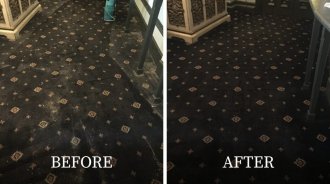 before and after carpet clean